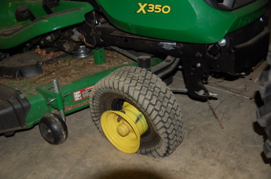 Flat front tire on John Deere X350